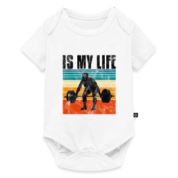 Bodybuilding is my life Bodybuilder GYM weight training - Baby Premium short-sleeve bodysuit - white - Front