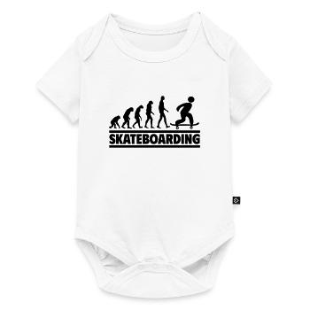 Skateboarding-Evolution: Vom Mensch zum Skater - Baby Premium Kurzarmbody - Weiß - Vorne