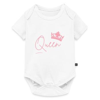 Queen Lettering with Crown – Pink Power - Baby Premium short-sleeve bodysuit - white - Front