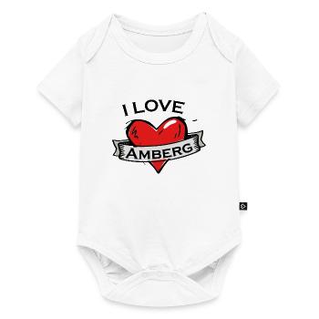 Amberg - Ich liebe Stadtnamen in Tattoo Stil - Baby Premium Kurzarmbody - Weiß - Vorne