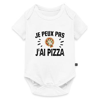 je peux pas j'ai pizza - Body à manches courtes Premium Bébé - blanc - Devant