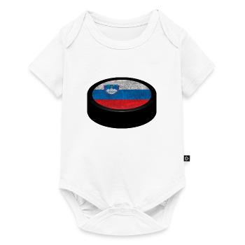 Équipe Slovénie Hockey Puck - Body à manches courtes Premium Bébé - blanc - Devant