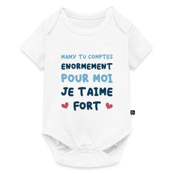 Mamy tu comptes énormement pour moi, je t'aime for - Body à manches courtes Premium Bébé - blanc - Devant
