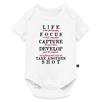 La vie est comme Photographie - caméra - Body à manches courtes Premium Bébé - blanc - Devant