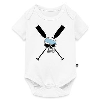 Paddel Ruder gekreuzt Schädel Totenkopf Skull 3c - Baby Premium Kurzarmbody - Weiß - Vorne