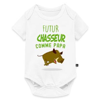 Futur Chasseur Humour Enfant Bébé - Body à manches courtes Premium Bébé - blanc - Devant