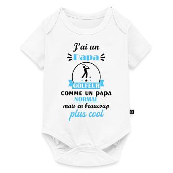J'ai un papa golfeur, cadeau de naissance - Body à manches courtes Premium Bébé - blanc - Devant