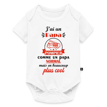 J'ai un papa pompier,cadeau de naissance - Body à manches courtes Premium Bébé - blanc - Devant