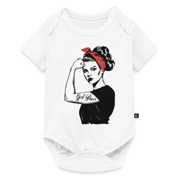 Girl Power Girl Power Grl Pwr Woman Girl Retro - Baby Premium short-sleeve bodysuit - white - Front