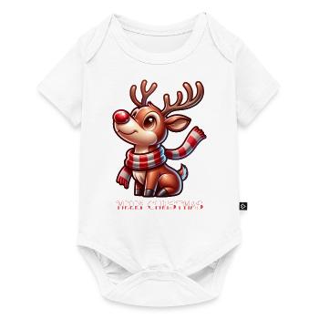 Reindeer Christmas Red Nose Merry Christmas - Baby Premium short-sleeve bodysuit - white - Front