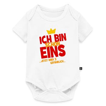 Ich bin schon eins ... jetzt wird es gefährlich... - Baby Premium Kurzarmbody - Weiß - Vorne