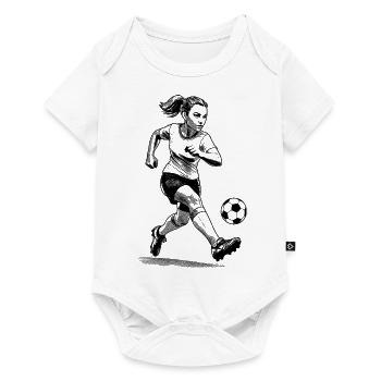 Fanliebe Soccer Femme Soccer Maillot gagnant de soccer pour femme - Body à manches courtes Premium Bébé - blanc - Devant