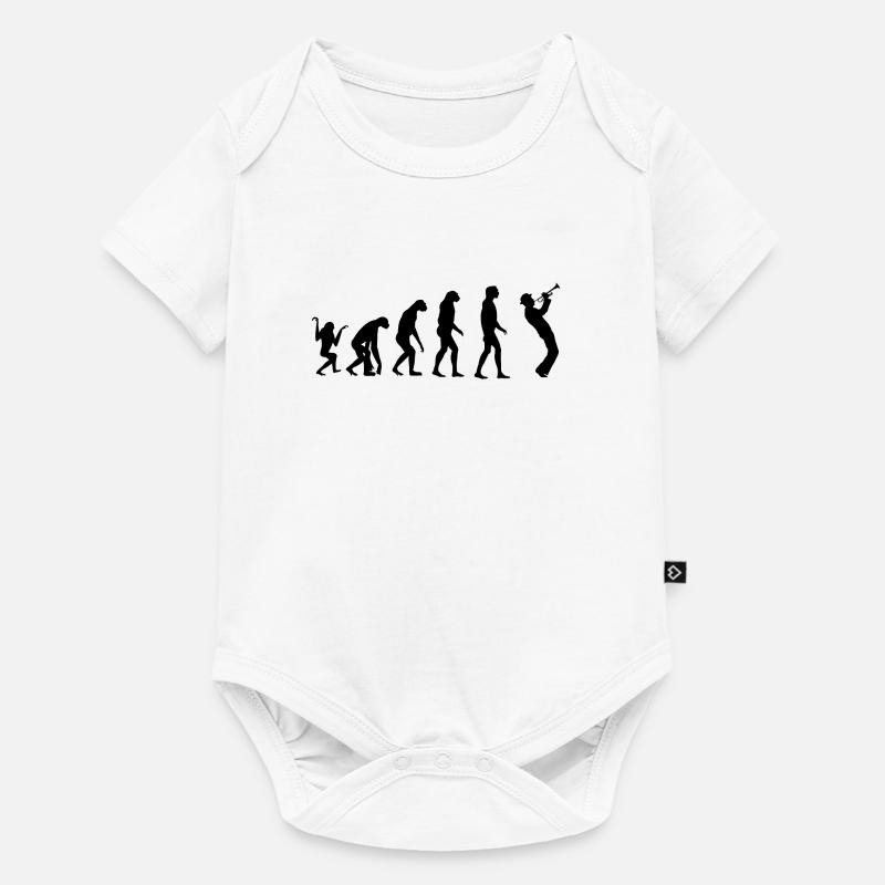 Evolution Trompete - Baby Premium Kurzarmbody - Weiß