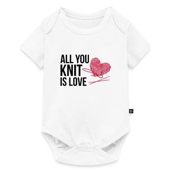 Tout ce que vous tricotez est amour - Body à manches courtes Premium Bébé - blanc - Devant