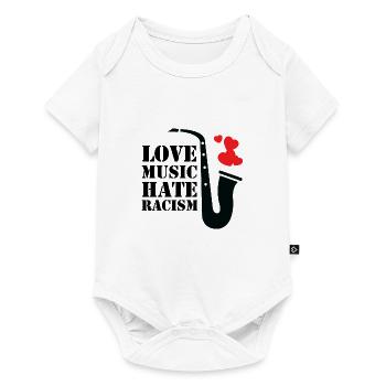 Music brings everyone together, Music, Love - Baby Premium short-sleeve bodysuit - white - Front