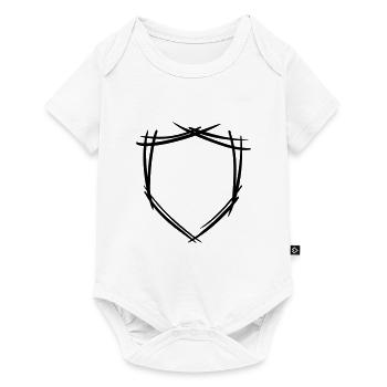 Symbole de bouclier / blason. Dessiné à la main. Modèle - Body à manches courtes Premium Bébé - blanc - Devant