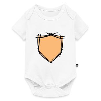 Symbole de bouclier / blason. Dessiné à la main. Modèle - Body à manches courtes Premium Bébé - blanc - Devant