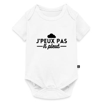 J'peux pas il pleut. t-shirt jour de pluie - Body à manches courtes Premium Bébé - blanc - Devant