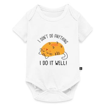 Humour drôle chat je fais rien - Body à manches courtes Premium Bébé - blanc - Devant