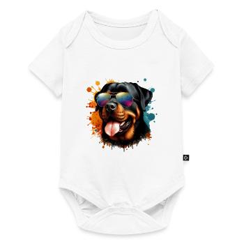 Rottweiler Wearing Sunglasses - Baby Premium short-sleeve bodysuit - white - Front