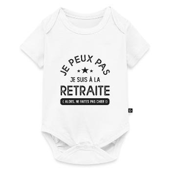 je peux pas je suis a la Retraite cadeau retraité - Body à manches courtes Premium Bébé - blanc - Devant
