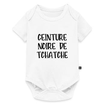 ceinture noire de tchatche - Body à manches courtes Premium Bébé - blanc - Devant