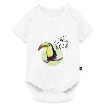 yes, toucan - Baby Premium Kurzarmbody - Weiß - Vorne