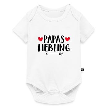 Papas Liebling - Baby Premium Kurzarmbody - Weiß - Vorne