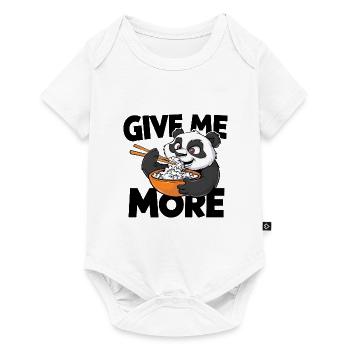 Panda mangeant du riz - Body à manches courtes Premium Bébé - blanc - Devant
