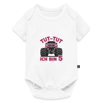 Monster Truck - Ich bin 5 - Einzigartiges Geschenk - Baby Premium Kurzarmbody - Weiß - Vorne