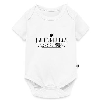 J'ai les meilleurs chiens du monde. coeur - Body à manches courtes Premium Bébé - blanc - Devant