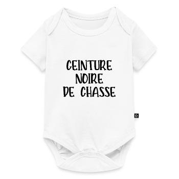 ceinture noire de chasse - Body à manches courtes Premium Bébé - blanc - Devant