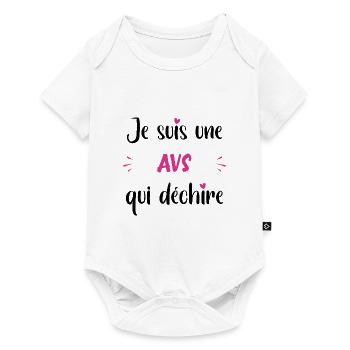 Je suis une avs qui déchire - Body à manches courtes Premium Bébé - blanc - Devant