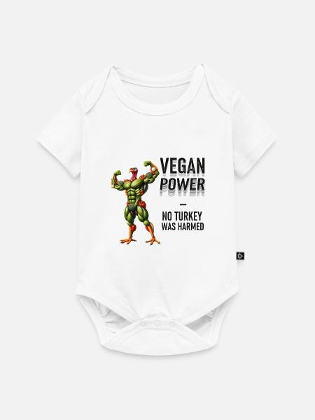 Vegan Power Turkey - Baby Premium Kurzarmbody - Weiß