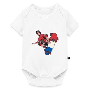 Skateboard patineur France drapeau tricolore - Body à manches courtes Premium Bébé - blanc - Devant