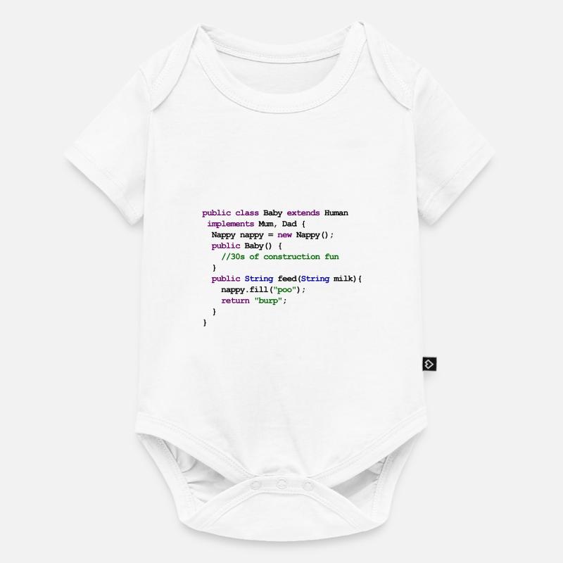 Java Code New Baby - Konstruktion - Baby Premium Kurzarmbody - Weiß