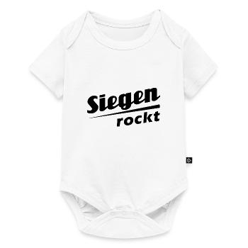 Siegen rockt - Textdesign mit Stadtnamen - Baby Premium Kurzarmbody - Weiß - Vorne