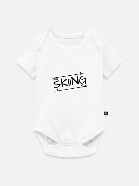 skiing - Baby Premium Kurzarmbody - Weiß