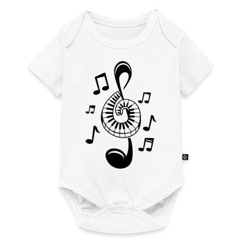 Music love clef party musician DJ dance - Baby Premium short-sleeve bodysuit - white - Front