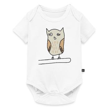 Owl, on a branch, children - Baby Premium short-sleeve bodysuit - white - Front
