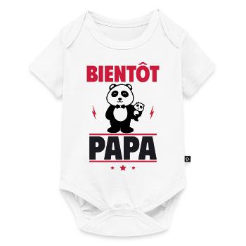 bientôt papa, annonce grossesse - Body à manches courtes Premium Bébé - blanc - Devant