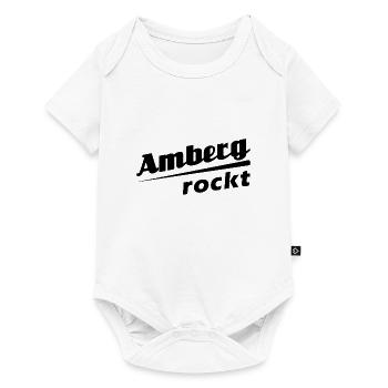 Amberg rockt - Textdesign mit Stadtnamen - Baby Premium Kurzarmbody - Weiß - Vorne