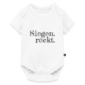 Siegen rockt - Textdesign mit Stadtnamen - Baby Premium Kurzarmbody - Weiß - Vorne