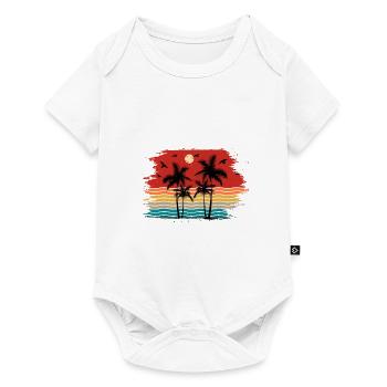 Sunset beach summer gift beach retro - Baby Premium short-sleeve bodysuit - white - Front