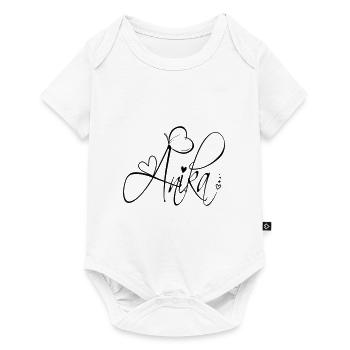 Anika Last Name First Name Girl Calligraphy Decor - Baby Premium short-sleeve bodysuit - white - Front