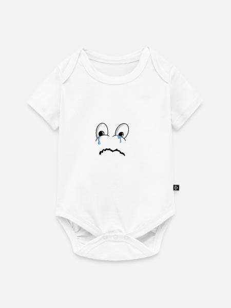 Trauriges Gesicht Comic tränen - Baby Premium Kurzarmbody - Weiß
