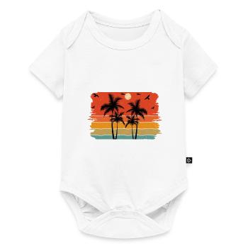 Sunset beach summer gift beach retro - Baby Premium short-sleeve bodysuit - white - Front