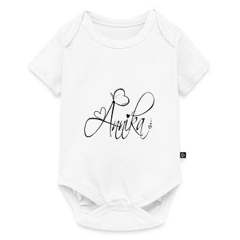 Annika Nom Prénom Fille Calligraphie Décor - Body à manches courtes Premium Bébé - blanc - Devant