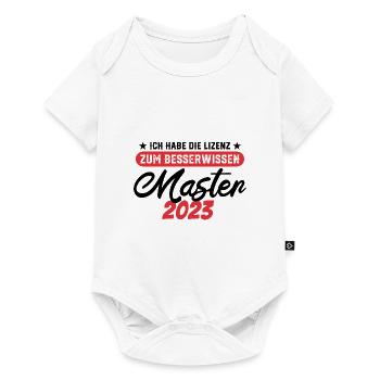 Master 2023 Abschluss Promotion Sponsion Uni - Baby Premium Kurzarmbody - Weiß - Vorne