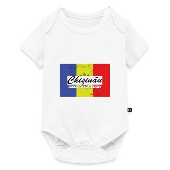 Chisinau - Hauptstadt mit GPS & Flagge - Baby Premium Kurzarmbody - Weiß - Vorne